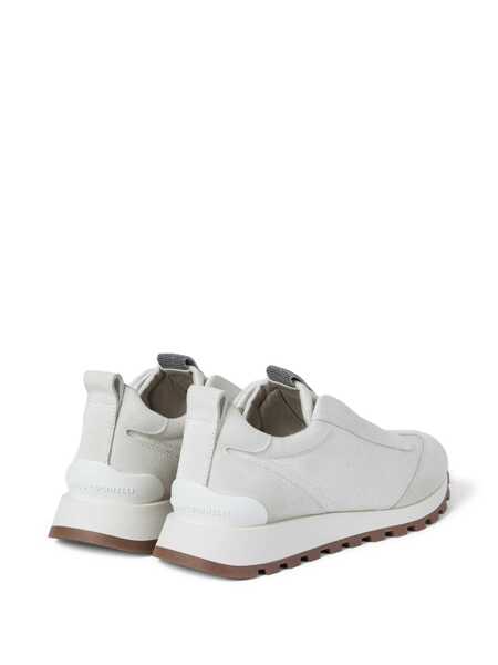 Sneakers Brunello Cucinelli Canvas and suede sneaker with Precious Detail Silver Femei (BM 19723569) 3