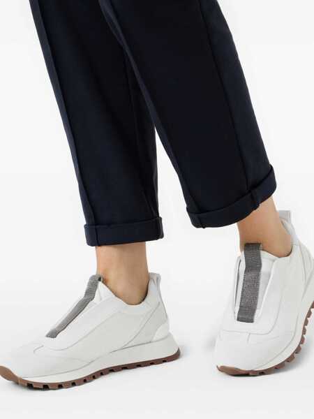 Sneakers Brunello Cucinelli Canvas and suede sneaker with Precious Detail Silver Femei (BM 19723569) 5