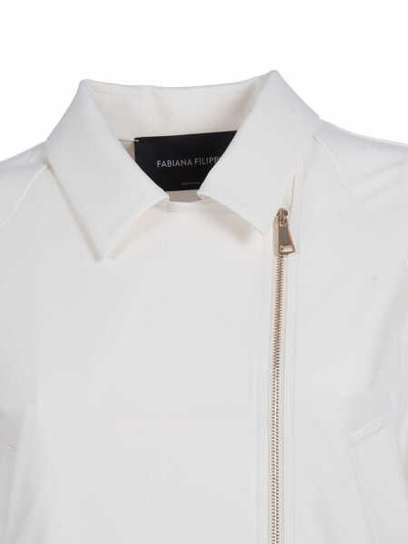 Paltoane Fabiana Filippi TECH WOOL SHORT SLEEVE BOMBER White Femei (BM 19723599) 2