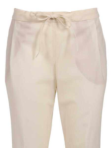 Pantaloni Fabiana Filippi BISTRETCH WOOL PLEATED JOGGING TROUSERS WITH FILO DIAMANTE White Femei (BM 19723614) 3