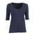 Fabiana Filippi RIBBED COTTON JERSEY U NECK T-SHIRT FILO DIAMANTE DETAIL Blue