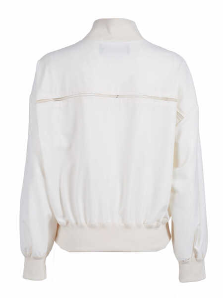Paltoane Fabiana Filippi TECH WOOL BOMBER WITH FILO DIAMANTE DETAIL White Femei (BM 19723629) 2