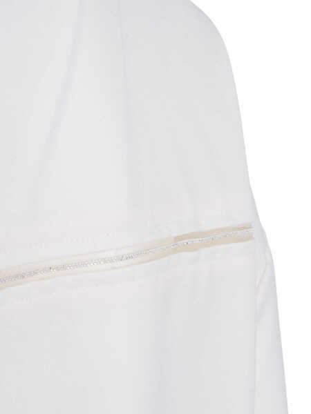 Paltoane Fabiana Filippi TECH WOOL BOMBER WITH FILO DIAMANTE DETAIL White Femei (BM 19723629) 3