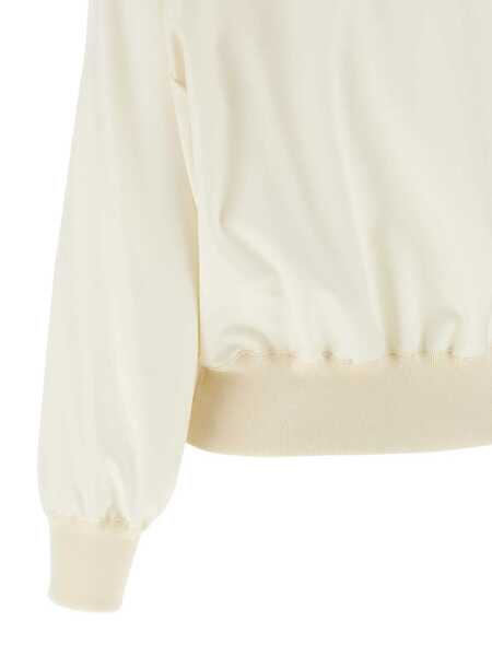 Paltoane Fabiana Filippi TECH WOOL BOMBER WITH FILO DIAMANTE DETAIL White Femei (BM 19723629) 4