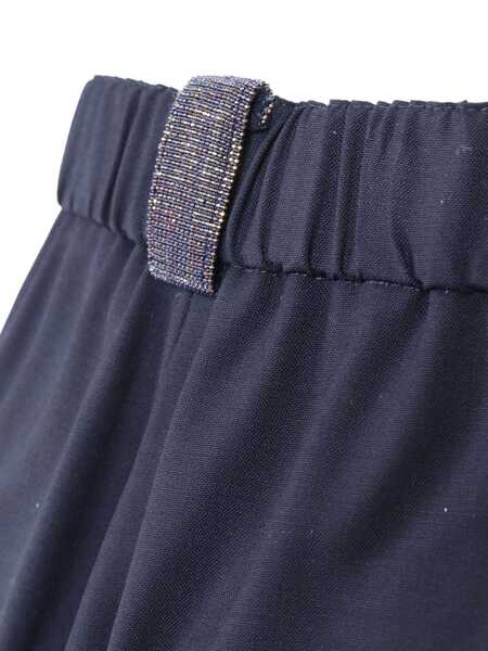 Pantaloni Fabiana Filippi BISTRETCH WOOL JOGGING TROUSERS WITH FILO DIAMANTE Blue Femei (BM 19723635) 3