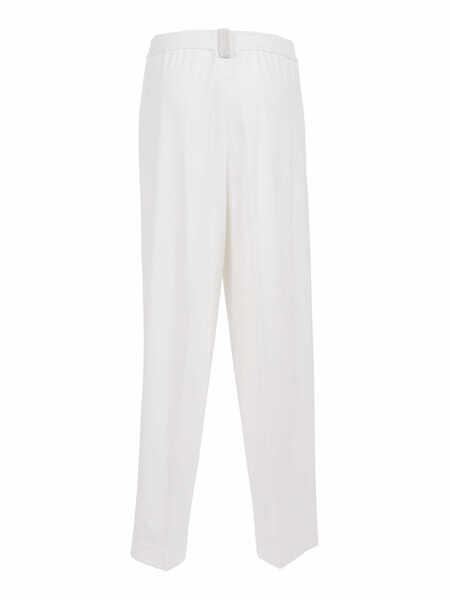 Pantaloni Fabiana Filippi MILANO STITCH JERSEY WIDE LEG TROUSERS White Femei (BM 19723659) 2