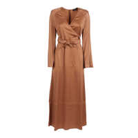 Rochii SHINY ENVER SATIN WRAP LONG DRESS WITH FILO DIAMANTE DETAIL Femei