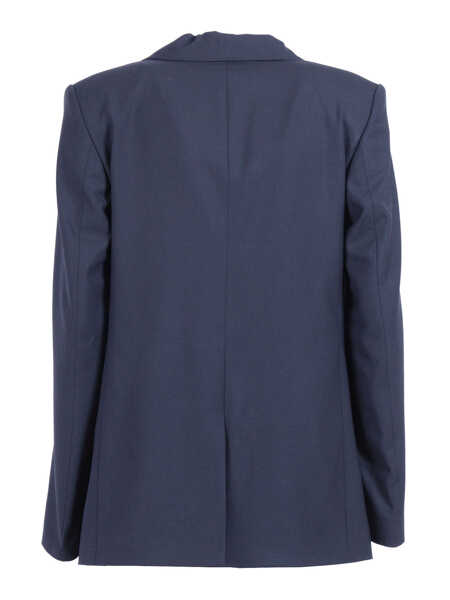Paltoane Fabiana Filippi BISTRETCH WOOL SINGLE BREASTED JACKET WITH FILO DIAMANTE Blue Femei (BM 19723668) 2