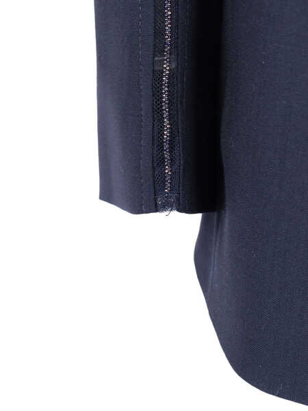 Paltoane Fabiana Filippi BISTRETCH WOOL SINGLE BREASTED JACKET WITH FILO DIAMANTE Blue Femei (BM 19723668) 3