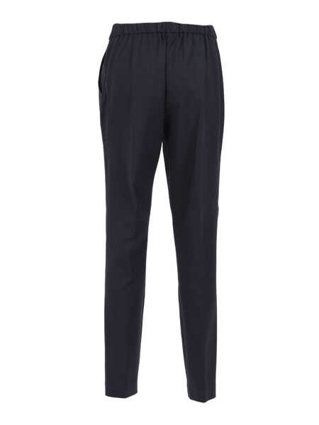 Pantaloni Fabiana Filippi BISTRETCH WOOL PLEATED JOGGING TROUSERS WITH FILO DIAMANTE Blue Femei (BM 19723683) 2
