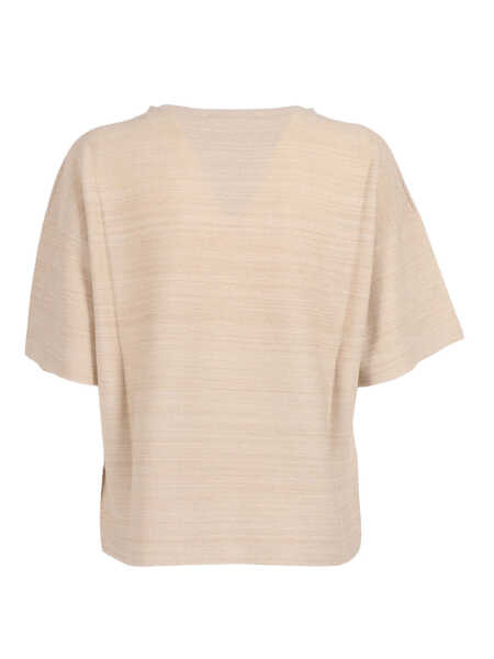 Pulovere Fabiana Filippi LUREX COTTON WOOL BOATNECK SHORT SLEEVE SWEATER White Femei (BM 19723686) 2