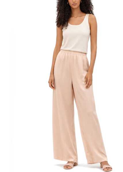 Pantaloni casual Fabiana Filippi Pants With Elastic Band POWDER Femei (BM 19723754) 2