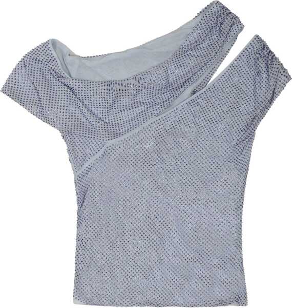 Rochii casual Self-Portrait Asymmetrical Top With Rhinestones BLUE Femei (BM 19723820) 2