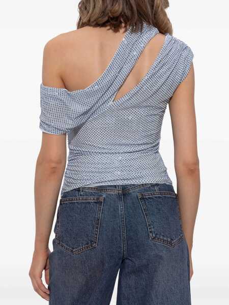 Rochii casual Self-Portrait Asymmetrical Top With Rhinestones BLUE Femei (BM 19723820) 4