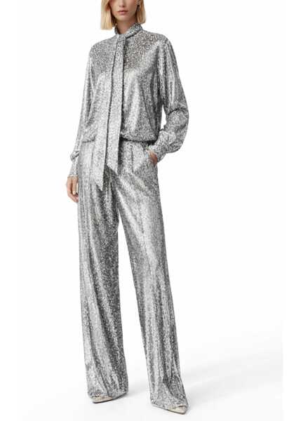Pantaloni casual Stella McCartney Pants In Fil Coup SILVER Femei (BM 19723862) 2