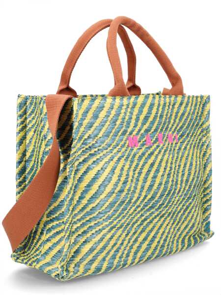 Genti de mana Marni Tote Bag With Logo GREEN Femei (BM 19723946) 2