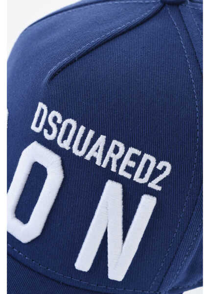 Caciuli DSQUARED2 Icon Cotton Gabardine Cap With Embossed Embroidery Blue Barbati (BM 19724159) 2