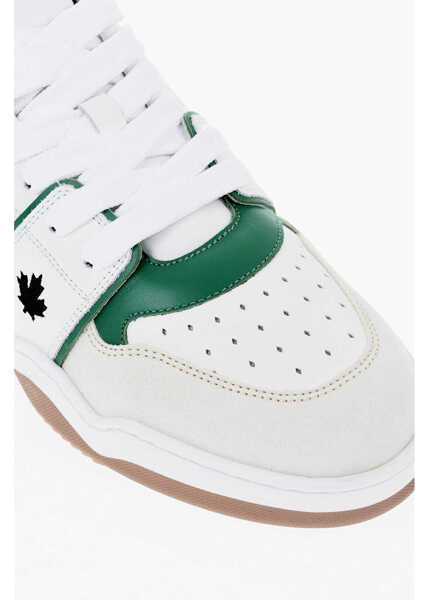 Sneakers DSQUARED2 Leather Spiker Low Top Sneakers With Embroidered Details Green Barbati (BM 19724165) 4