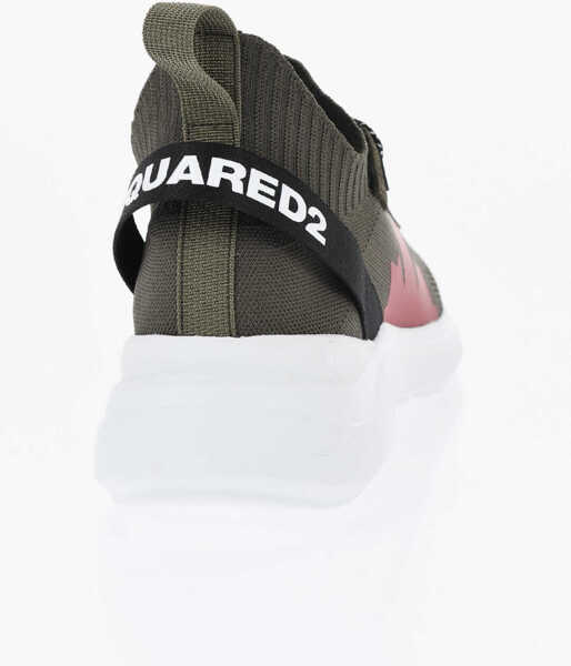 Sneakers DSQUARED2 Technical Fabric Fly Low Top Sneakers With Embossed Logo Military Green Barbati (BM 19724168) 2