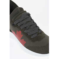 Sneakers DSQUARED2 pentru Barbati - Sneakers DSQUARED2 Technical Fabric Fly Low Top Sneakers With Embossed Logo Military Green Barbati (BM 19724168) - B-mall.ro