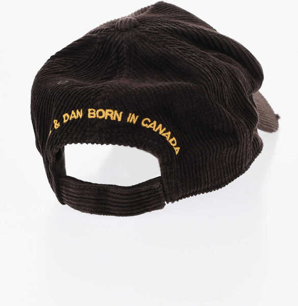 Caciuli DSQUARED2 Corduroy Cap With Contrasting Details Brown Barbati (BM 19724174) 2