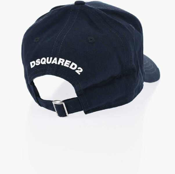 Caciuli DSQUARED2 Solid Color Cap With Printed Logo Blue Barbati (BM 19724180) 3