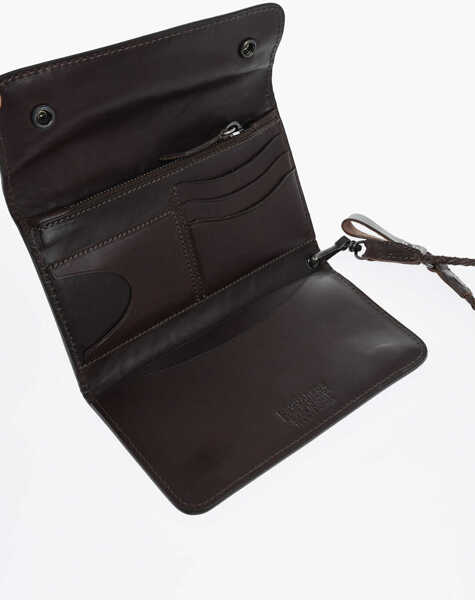 Portofele DSQUARED2 Leather Wallet With Removable Strap Brown Barbati (BM 19724204) 4