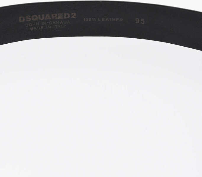 Curele DSQUARED2 Solid Color Leather Belt 30Mm Black Barbati (BM 19724222) 3