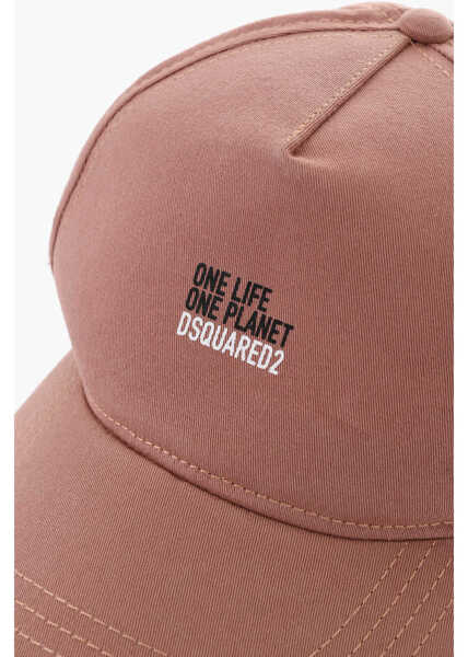 Caciuli DSQUARED2 One Life One Planet Organic Cotton Cap With Print Pink Barbati (BM 19724234) 3