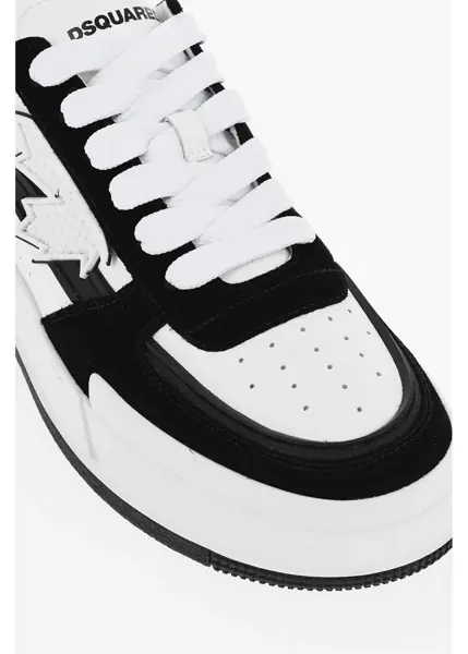 Sneakers DSQUARED2 Leather Canadian Low Top Sneakers Black & White Barbati (BM 19724237) 4