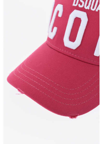 Caciuli DSQUARED2 Icon Vintage Effect Cap With Embossed Embroidery Pink Barbati (BM 19724240) 2