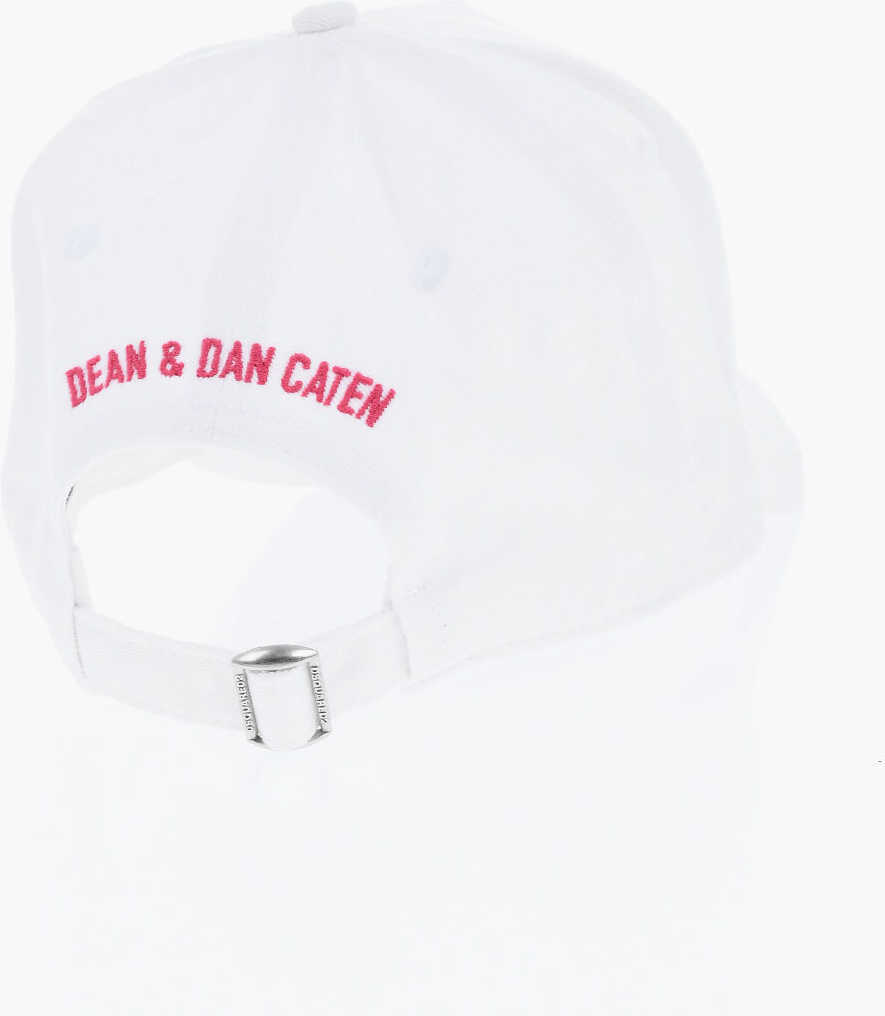 Caciuli DSQUARED2 Icon Solid Color Cap With Printed Logo White Barbati (BM 19724246) 2