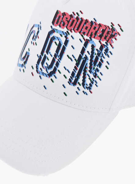 Caciuli DSQUARED2 Icon Solid Color Cap With Printed Logo White Barbati (BM 19724246) 3