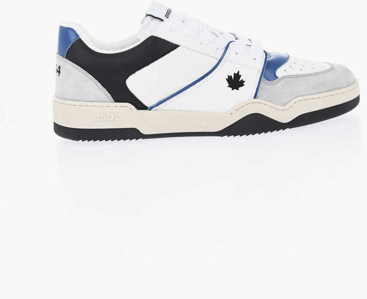Sneakers DSQUARED2 Leather Spiker Low Top Sneakers With Embroidered Details Blue Barbati (BM 19724252) 3