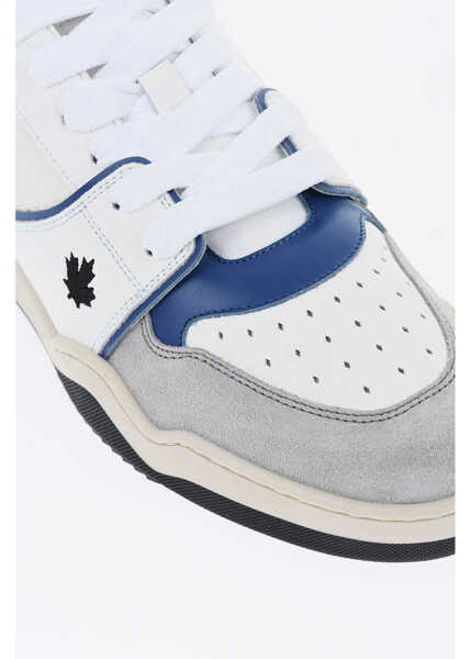 Sneakers DSQUARED2 Leather Spiker Low Top Sneakers With Embroidered Details Blue Barbati (BM 19724252) 4