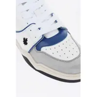 Sneakers DSQUARED2 pentru Barbati - Sneakers DSQUARED2 Leather Spiker Low Top Sneakers With Embroidered Details Blue Barbati (BM 19724252) - B-mall.ro