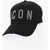 DSQUARED2 Icon Solid Color Cap With Studded Detail Black