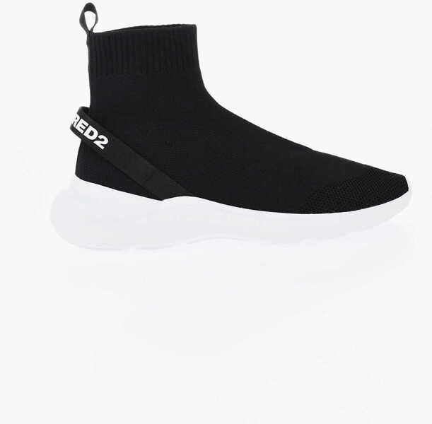 Sneakers DSQUARED2 Technical Fabric Fly Sock Sneakers With Contrasting Logo Black Barbati (BM 19724261) 3