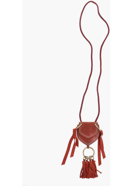 Portofele DSQUARED2 Leather Coin Purse With Drawstring And Tassel Details Red Barbati (BM 19724267) 2