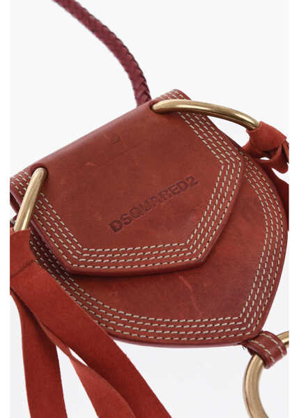 Portofele DSQUARED2 Leather Coin Purse With Drawstring And Tassel Details Red Barbati (BM 19724267) 3
