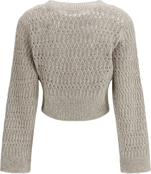 Pulovere casual Brunello Cucinelli SCOLLO V M/L BEIGE FREDDO Femei (BM 19724429) 2