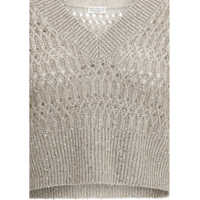 Pulovere Brunello Cucinelli Dama - Pulovere casual Brunello Cucinelli SCOLLO V M/L BEIGE FREDDO Femei (BM 19724429) - B-mall.ro