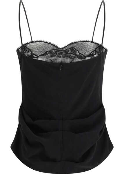 Topuri Magda Butrym Silk draped Top BLACK Femei (BM 19724435) 2