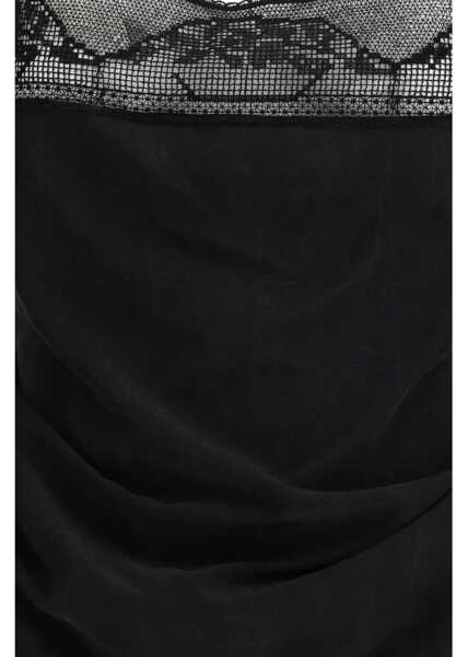 Topuri Magda Butrym Silk draped Top BLACK Femei (BM 19724435) 3