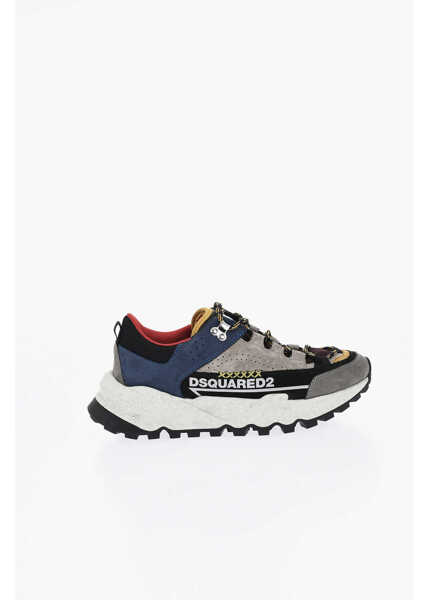 Sneakers DSQUARED2 Technical Fabric And Leather Free Sneakers With Running Sole Multicolor Barbati (BM 19724483) 3