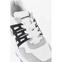 Sneakers DSQUARED2 pentru Barbati - Sneakers DSQUARED2 Leather And Nylon Slash Low Top Sneakers With Contrasting De Black & White Barbati (BM 19724489) - B-mall.ro