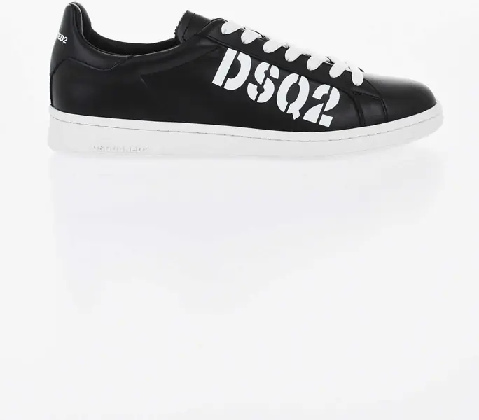Sneakers DSQUARED2 Leather Boxer Low-Top Sneakers With Contrasting Monogram Black Barbati (BM 19724492) 3