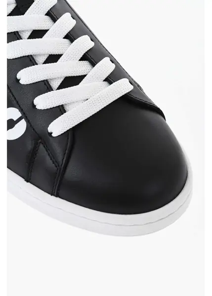 Sneakers DSQUARED2 Leather Boxer Low-Top Sneakers With Contrasting Monogram Black Barbati (BM 19724492) 4