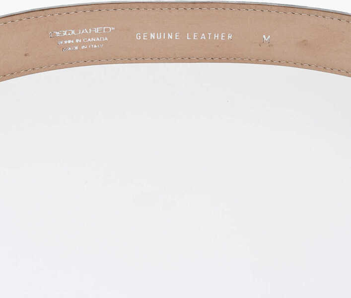 Curele DSQUARED2 Crocodile Effect Leather Belt 30Mm Brown Barbati (BM 19724495) 3