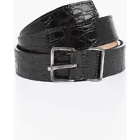 Curele Crocodile Effect Leather Belt 30Mm Barbati